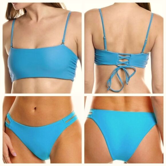 Ramy Brook Women's Coastal Blue Bikini Top & Bottom Bikini Set Size Medium - Picture 1 of 13